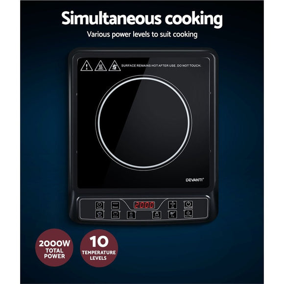 Devanti Induction Cooktop 30cm Portable Cooker - RnR Galore