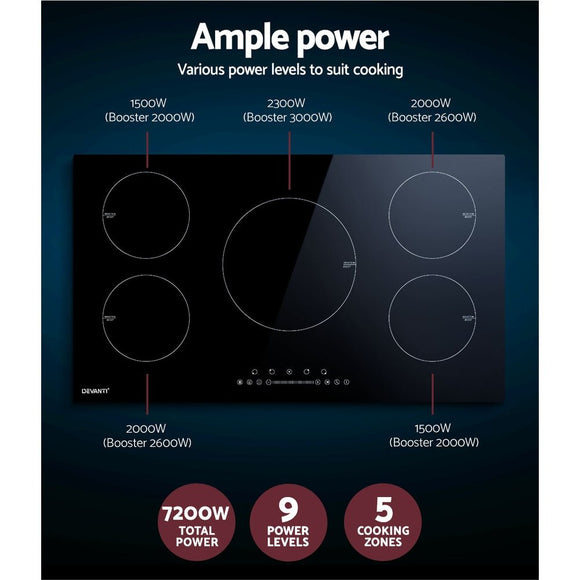 Devanti Induction Cooktop 90cm Electric Cooker - RnR Galore