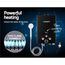 Devanti Portable Gas Water Heater 8L/Min With Pump LPG System Black - RnR Galore