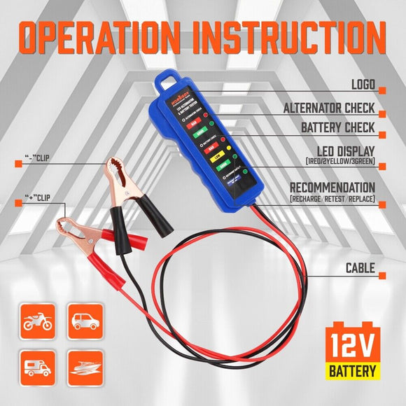 Digital 12V Alternator Battery Tester Car Load Tester Automotive Voltage Check - RnR Galore
