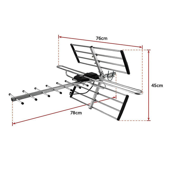 Digital TV Outdoor Antenna Aerial UHF VHF FM Signal Booster HD - RnR Galore