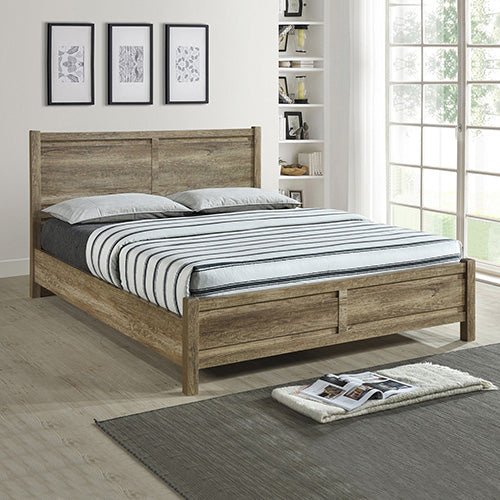 Double Size Bed Frame Natural Wood like MDF in Oak Colour - RnR Galore
