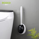 Ecoco Silicone Water Drop Toilet Brush Holder Set Wall - Mounted Cleaning Brush Tool Grey - RnR Galore
