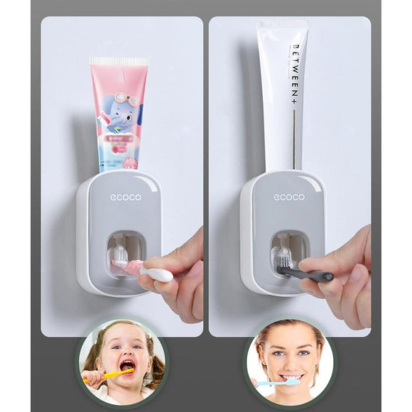 Ecoco Wall mount auto ands Free Toothpaste Dispenser Automatic Toothpaste Squeezer Bathroom Toothpaste Holder Black - RnR Galore