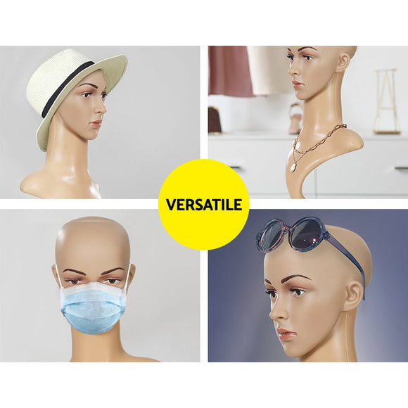 Embellir Female Mannequin Head Dummy Model Display Shop Stand Professional Use - RnR Galore