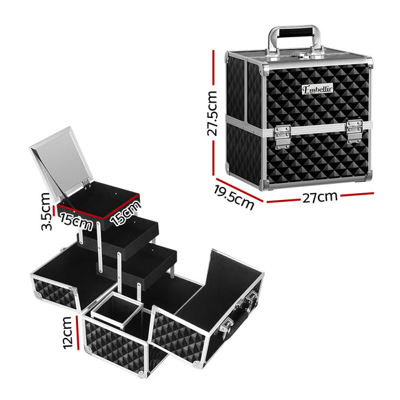 Embellir Makeup Case Beauty Organiser Bag Travel Large Cosmetic Storage Portable - RnR Galore