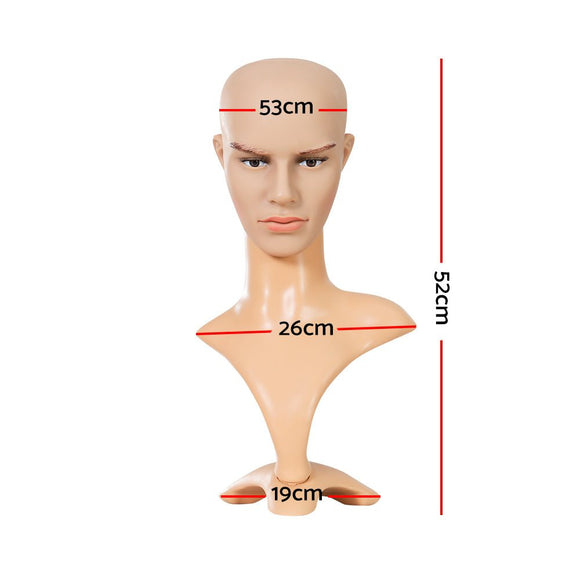 Embellir Male Mannequin Head Dummy Model Display Shop Stand Professional Use - RnR Galore