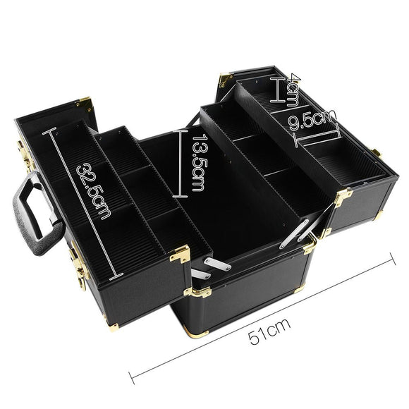 Embellir Portable Cosmetic Beauty Makeup Case - Black & Gold - RnR Galore