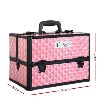 Embellir Portable Cosmetic Beauty Makeup Case - Diamond Pink - RnR Galore