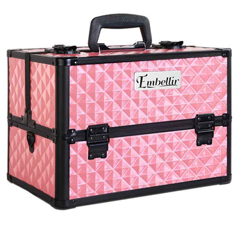 Embellir Portable Cosmetic Beauty Makeup Case - Diamond Pink - RnR Galore