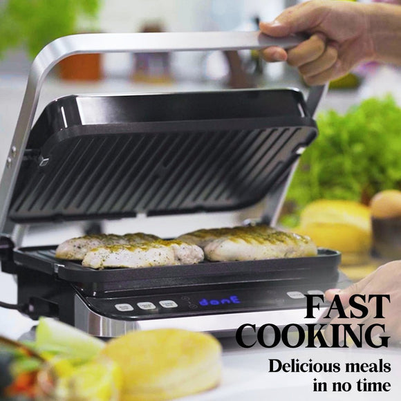 EUROCHEF EUC - CG7 Smart Multi Contact Grill Sandwich Panini Press Maker Fast Cafe Style - RnR Galore