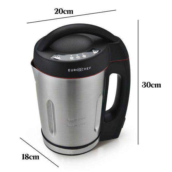 EUROCHEF Soup Maker Blender Smoothie Compact Hot Cold Stainless Steel Mixer - RnR Galore