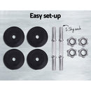 Everfit 10kg Dumbbell Set Weight Plates Dumbbells Lifting Bench - RnR Galore