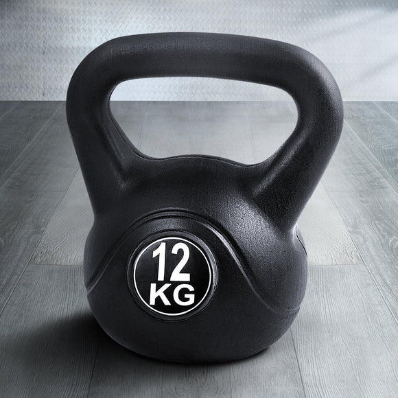 Everfit 12kg Kettlebell Set Weight Lifting Bench Dumbbells Kettle Bell Gym Home - RnR Galore