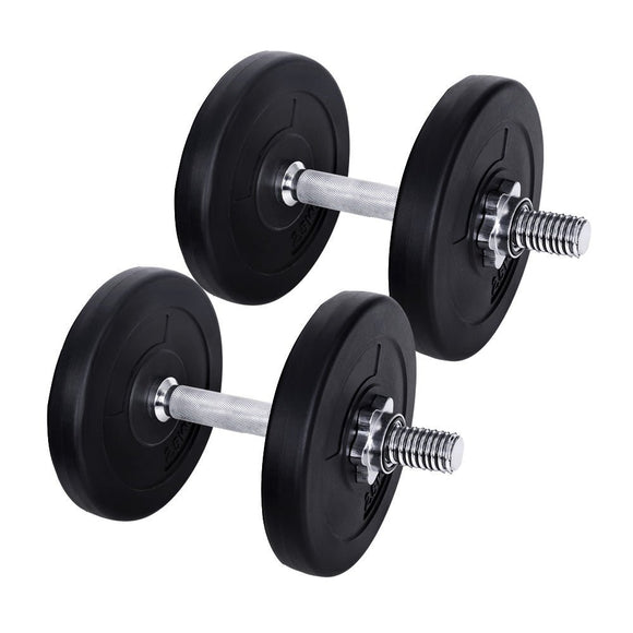 Everfit 15kg Dumbbell Set Weight Plates Dumbbells Lifting Bench - RnR Galore