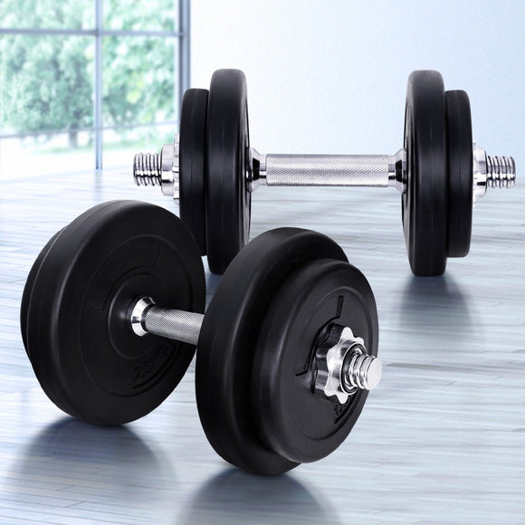 Everfit 20kg Dumbbell Set Weight Plates Dumbbells Lifting Bench - RnR Galore