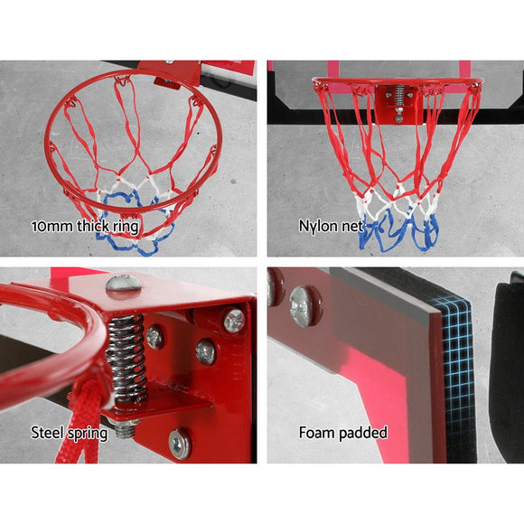 Everfit 23" Mini Basketball Hoop Backboard Door Wall Mounted Sports Kids Red - RnR Galore