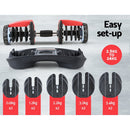 Everfit 24kg Dumbbells Adjustable Dumbbell Weight Plates Home Gym - RnR Galore