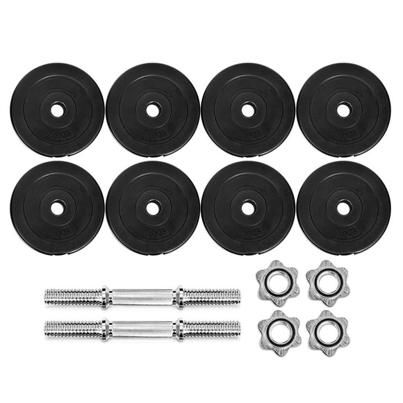 Everfit 25kg Dumbbell Set Weight Plates Dumbbells Lifting Bench - RnR Galore