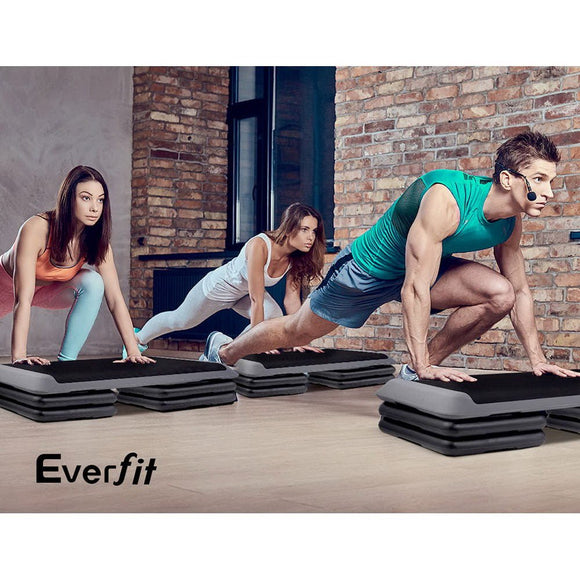 Everfit 2X Aerobic Step Riser Exercise Stepper Block Gym Home Fitness - RnR Galore