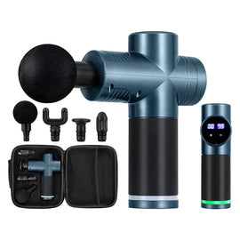 Everfit 30 Speed Massage Gun 4 Heads Vibration Muscle Massager Chargeable Blue - RnR Galore