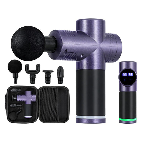 Everfit 30 Speed Massage Gun 4 Heads Vibration Muscle Massager Chargeable Purple - RnR Galore