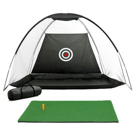 Everfit 3M Golf Practice Net And Training Mat Set Driving Target Black - RnR Galore