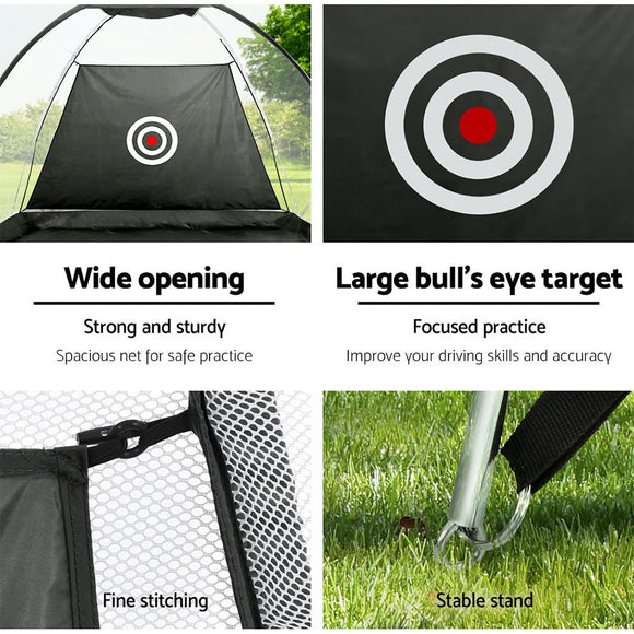 Everfit 3M Golf Practice Net Portable Training Aid Driving Target Tent Black - RnR Galore