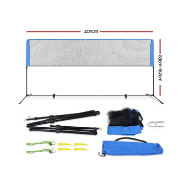 Everfit 4m Badminton Tennis Net Portable Volleyball Kit Adjustable Height - RnR Galore