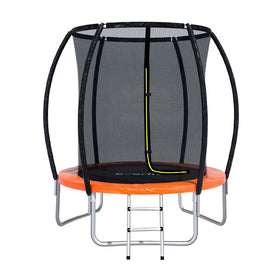 Everfit 6FT Trampoline for Kids w/ Ladder Trampoline Enclosure Safety Net Rebounder Orange - RnR Galore