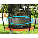 Everfit 6FT Trampoline for Kids w/ Ladder Trampoline Enclosure Safety Net Rebounder Orange - RnR Galore