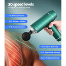 Everfit Massage Gun 30 Speed 6 Heads Vibration Muscle Massager Chargeable Green - RnR Galore