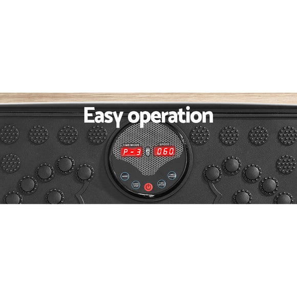Everfit Vibration Machine Platform Vibrator With Resistance Rope Home Gym Black - RnR Galore