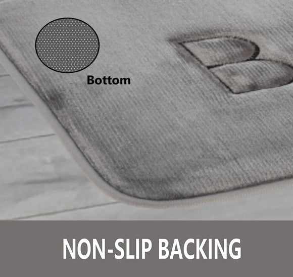 Extra Thick Memory Foam & Super Comfort Bath Rug Mat for Bathroom (60 x 40 cm, Grey) - RnR Galore