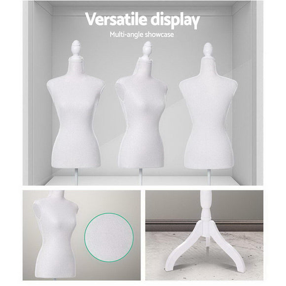 Female Mannequin 170cm Model Dressmaker Clothes Display Torso Tailor Wedding White - RnR Galore