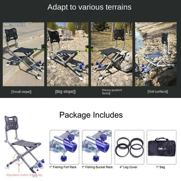 Fishing Chair With Aluminum Alloy For All - Terrains Portable Multifunctional Folding Adjustable Reclining Chair With Hind Legs - RnR Galore