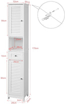 Freestanding Tall Bathroom Cabinet 170x32x30 cm - RnR Galore