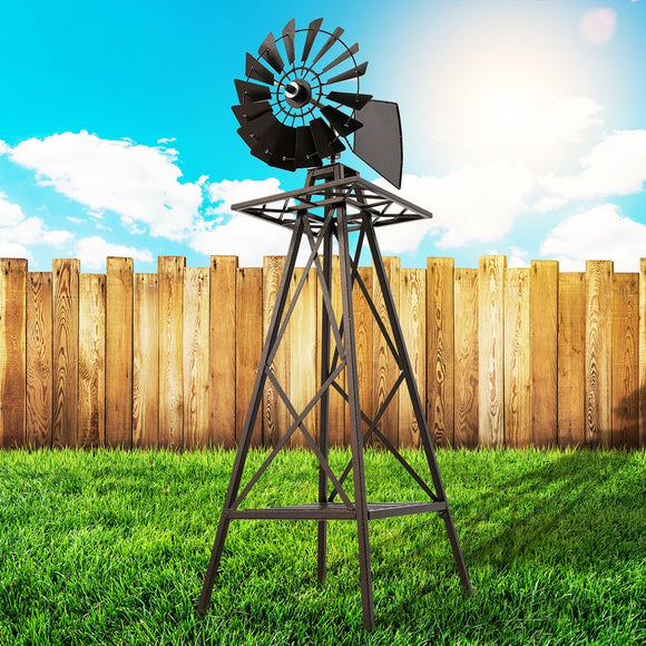 Garden Windmill 160cm Metal Ornaments Outdoor Decor Ornamental Wind Mill - RnR Galore