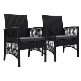 Gardeon 2PC Outdoor Dining Chairs Patio Furniture Wicker Lounge Chair Garden - RnR Galore