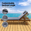 Gardeon 2x Sun Lounge Wooden Lounger Outdoor Furniture Day Bed Wheel Patio Grey - RnR Galore