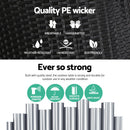 Gardeon Coffee Side Table Wicker Desk Rattan Outdoor Furniture Garden Black - RnR Galore