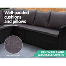 Gardeon Outdoor Furniture Dining Setting Sofa Set Lounge Wicker 8 Seater Black - RnR Galore