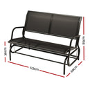 Gardeon Outdoor Garden Bench Seat Swing Glider Rocking 2 Seater Patio Furniture Black - RnR Galore