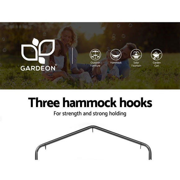 Gardeon Outdoor Hammock Chair with Stand Hanging Hammock with Pillow Cream - RnR Galore