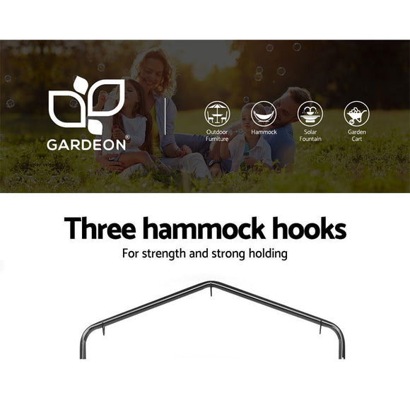 Gardeon Outdoor Hammock Chair with Stand Tassel Hanging Rope Hammocks Grey - RnR Galore