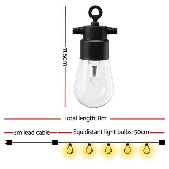 Gardeon RGB Smart Festoon Lights Outdoor LED String Lights Waterproof WiFi APP - RnR Galore