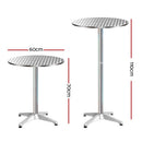 Gardeon Set of 2 Outdoor Bar Table Aluminium Round 70/110CM - RnR Galore