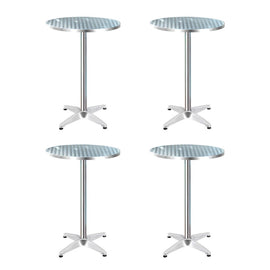 Gardeon Set of 4 Outdoor Bar Table Aluminium Round 70/110CM - RnR Galore