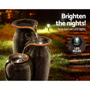 Gardeon Solar Fountain Water Fountain Feature Cascading Fountain LED Lights 76CM Grey - RnR Galore