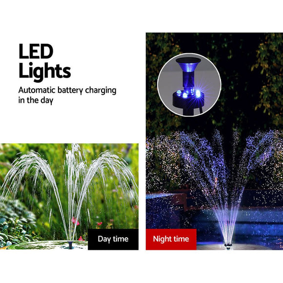 Gardeon Solar Pond Pump Submersible Fountain with Battery Kit LED Lights 5.2FT - RnR Galore